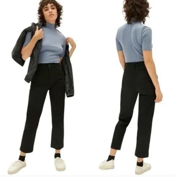 Everlane Denim - Everlane Size 2 Black Cropped Straight Regular Jeans